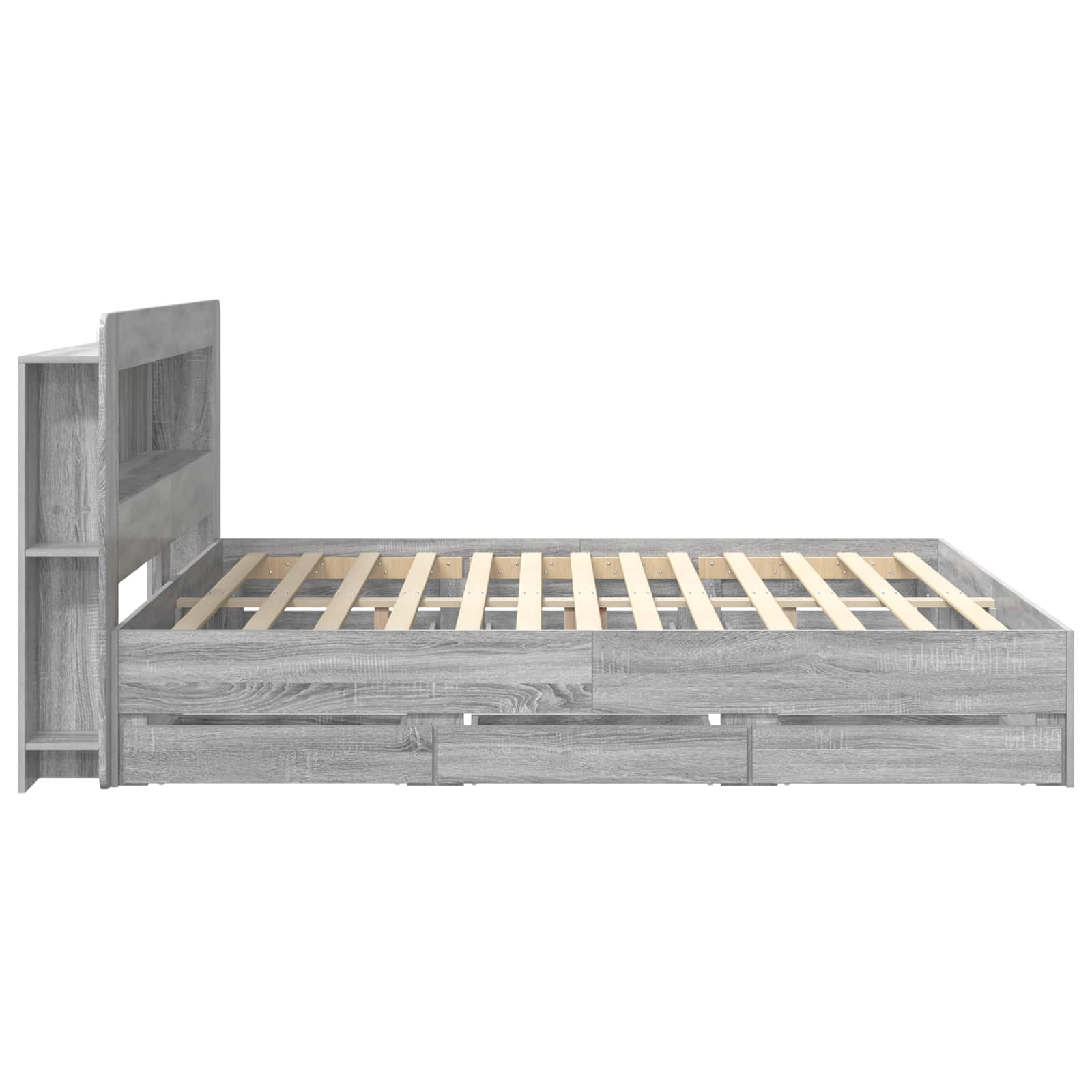 Telaio del letto con storage Sonoma grigio 200 x 200 cm | homemem39