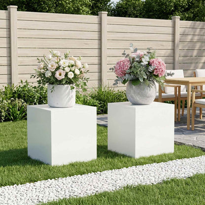 Supporto per piante 2 pcs Bianco 40 x 40 x 40 cm Acciaio | homemem39