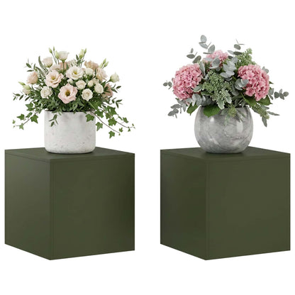 Supporto per piante 2 pcs Verde Oliva 40 x 40 x 40 cm Acciaio | homemem39
