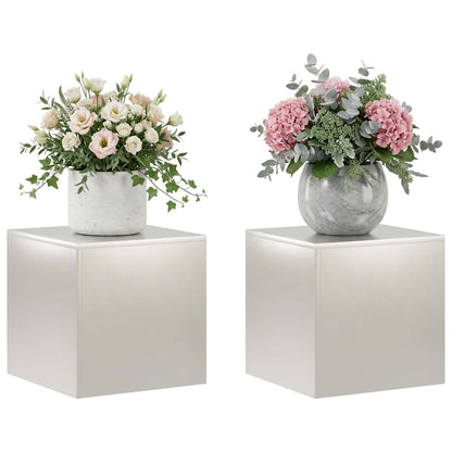 Supporto per piante 2 pcs Argento 40 x 40 x 40 cm Acciaio