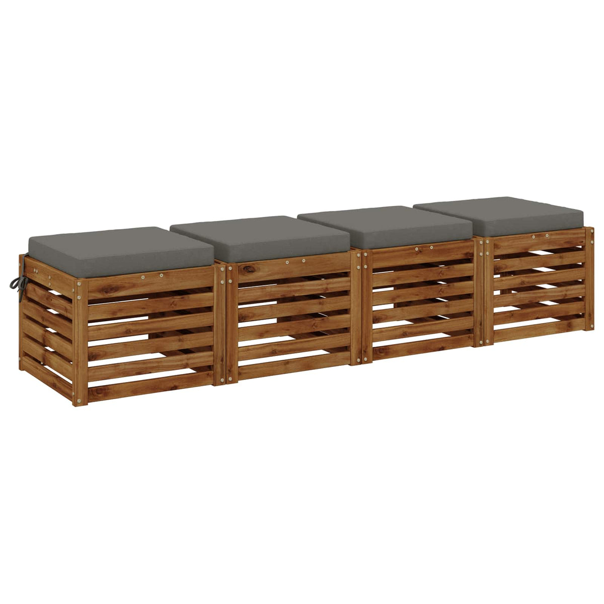Cuscini per Seduta SOEST 4 pz 100% Poliestere Grigio