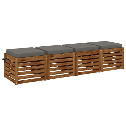 Cuscini per Seduta SOEST 4 pz 100% Poliestere Grigio