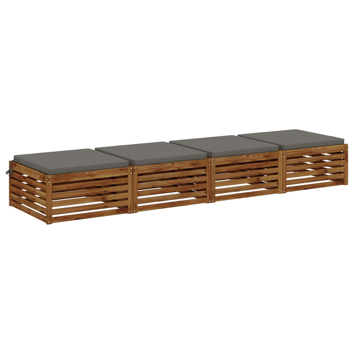 Cuscini per Seduta SOEST 4 pz 100% Poliestere Grigio