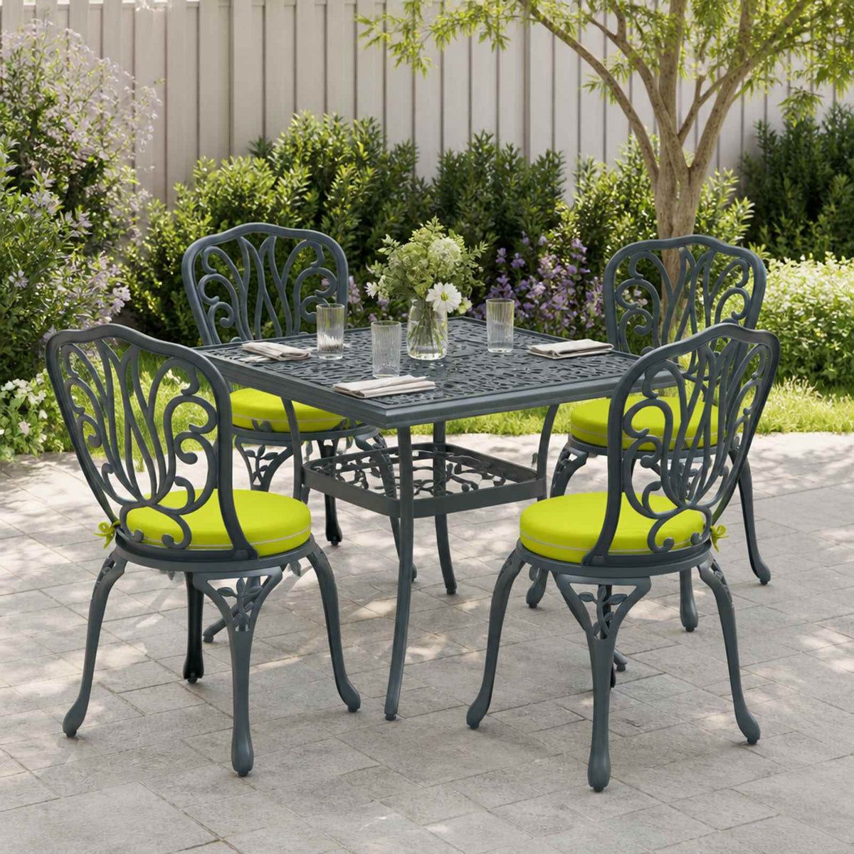 Cuscini per Seduta SOEST 4 pz 100% Poliestere Verde brillante.