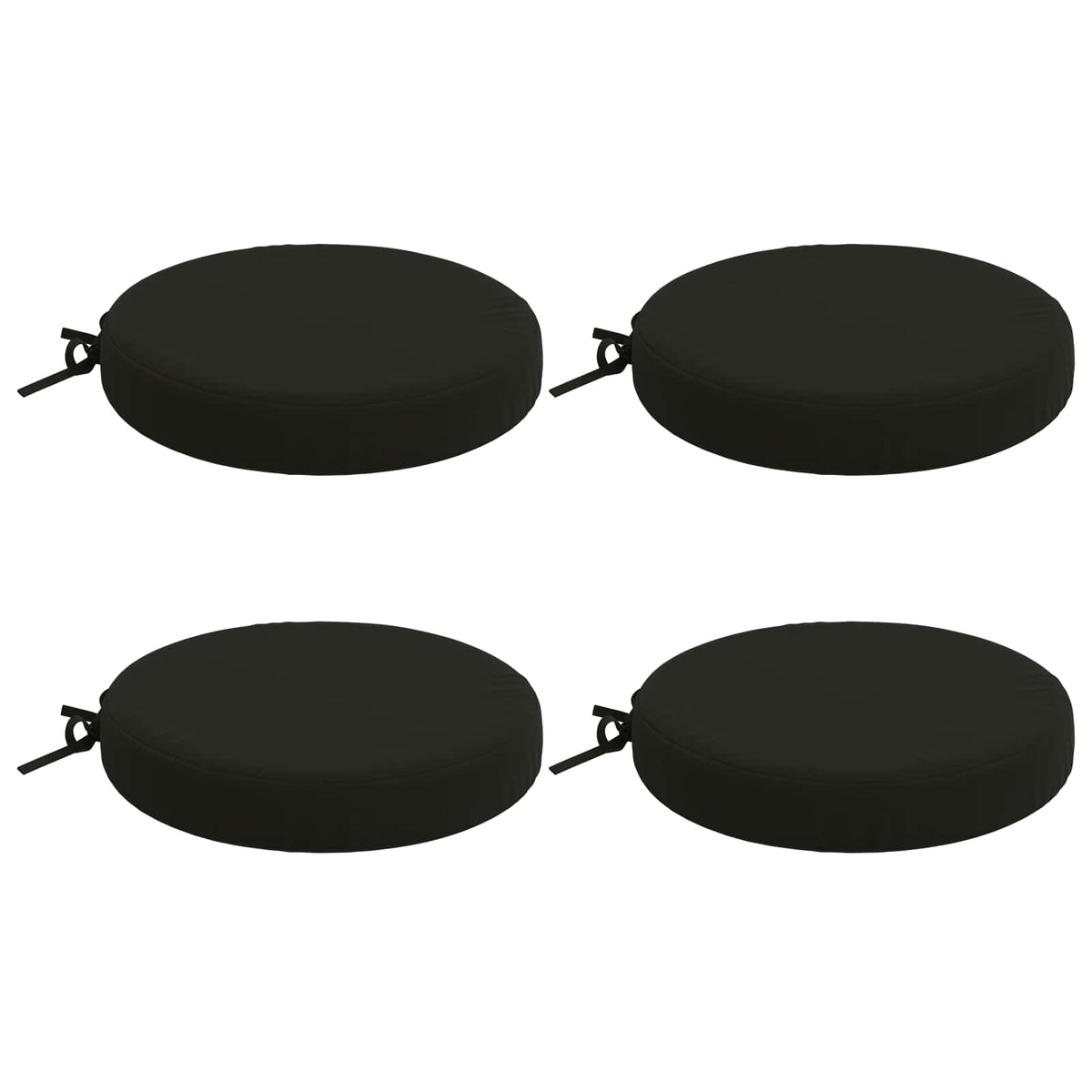 Cuscini per Seduta SOEST 4 pz 100% Poliestere Nero Ø 40 x 7 cm