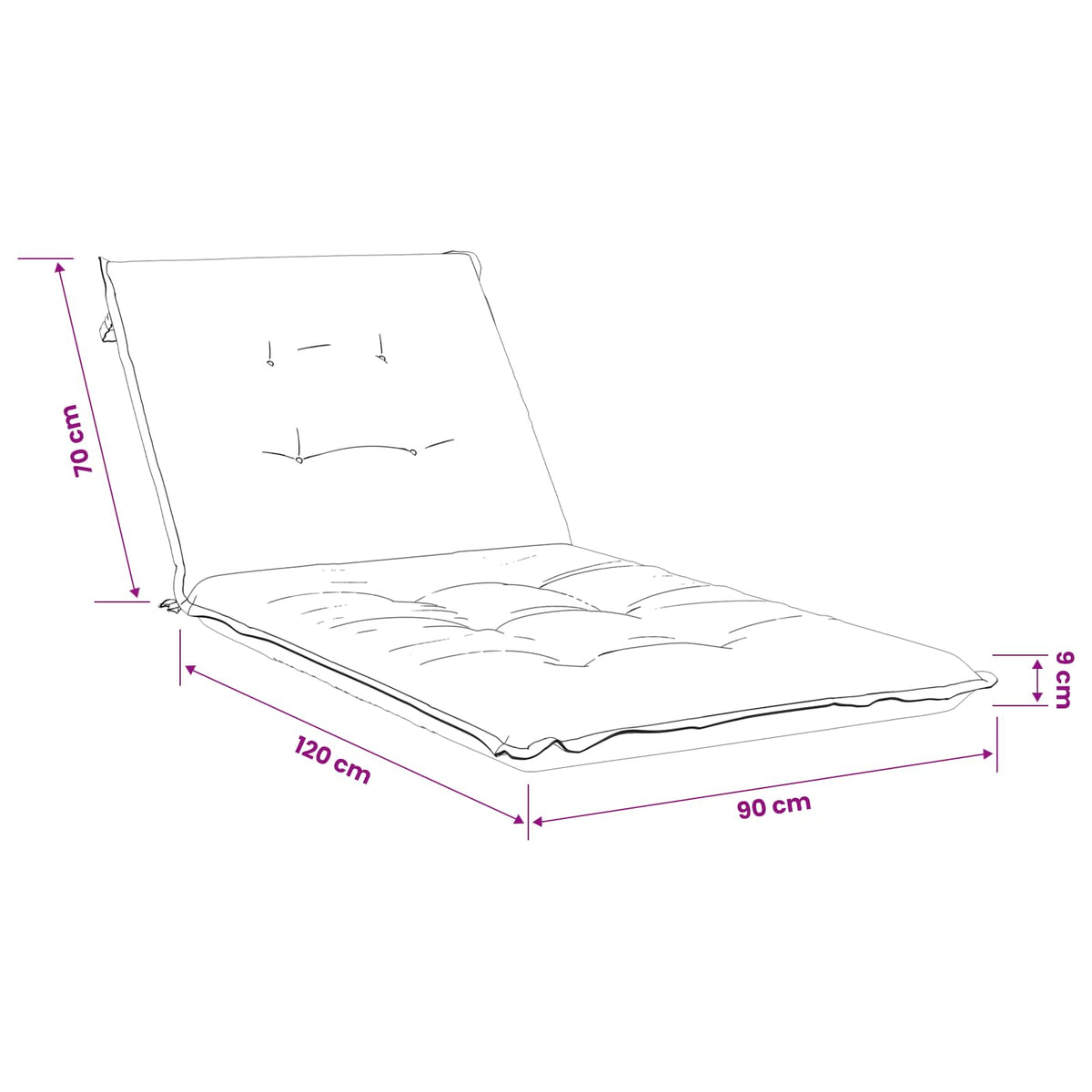 Cuscino per Lettino GEMERT 100% Poliestere Grigio