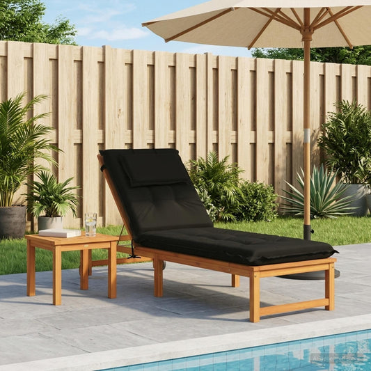 Cuscino per Lettino GEMERT 100% Poliestere Nero 190 x 60 x 9 cm