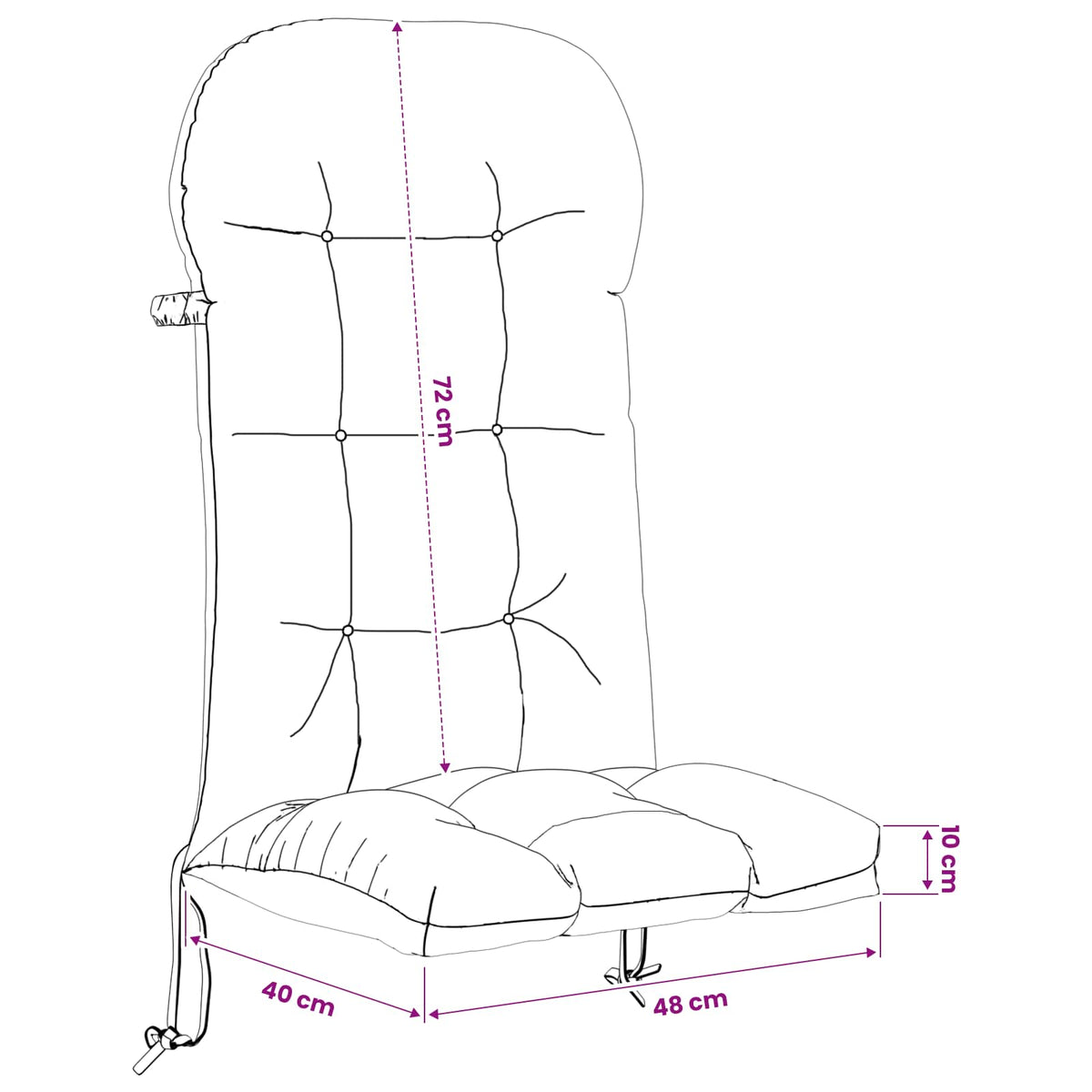 Cuscino per Lounger Sole PUTTEN 100% Poliestere Design a foglia
