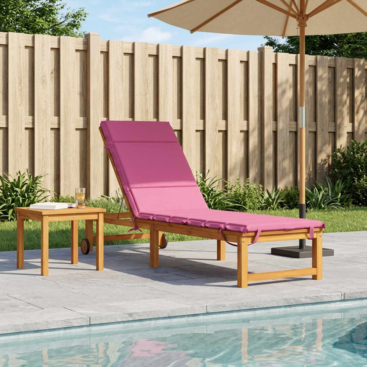 Cuscino per Lettino GEMERT 100% Poliestere Rosa 200 x 50 x 3 cm