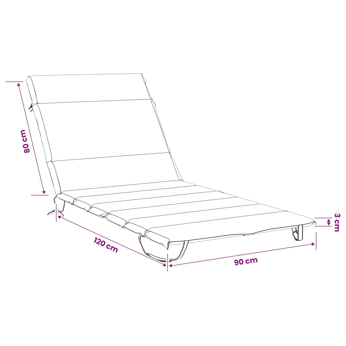 Cuscino per Lettino GEMERT 100% Poliestere Grigio