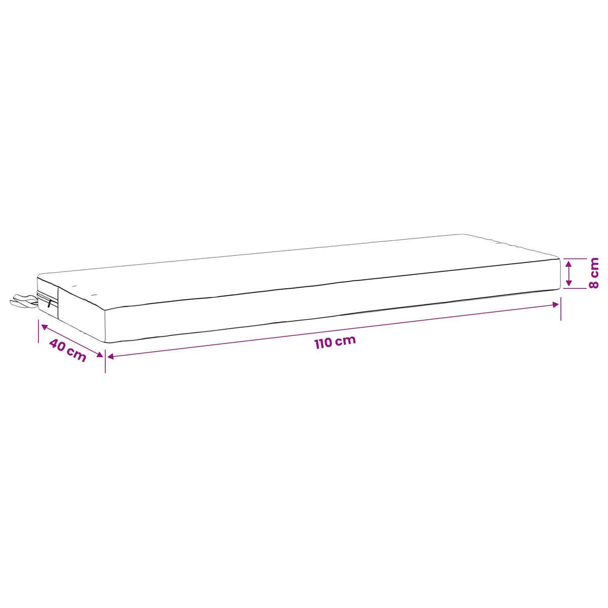 Cuscino per panchina SOEST 100% Poliestere Blu 110 x 40 x 8 cm