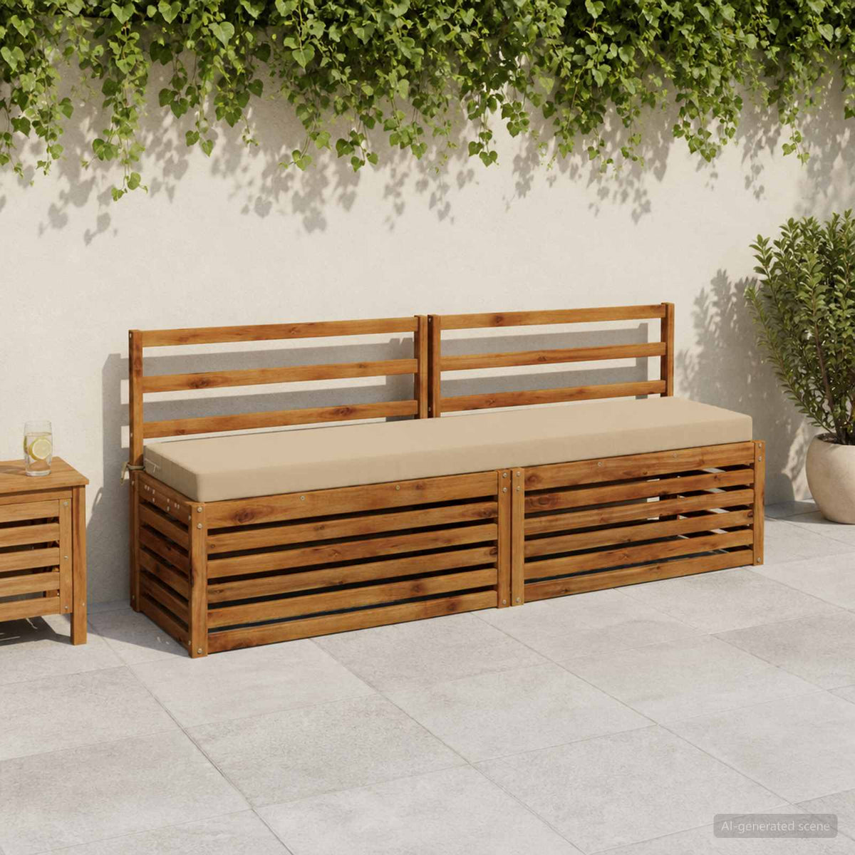 Cuscini per Panchina a 2 Pezzi SOEST 2 pz 100% Poliestere Beige