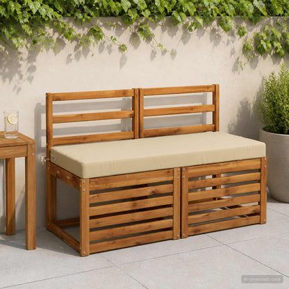 Cuscini per Panchina a 2 Pezzi SOEST 2 pz 100% Poliestere Beige