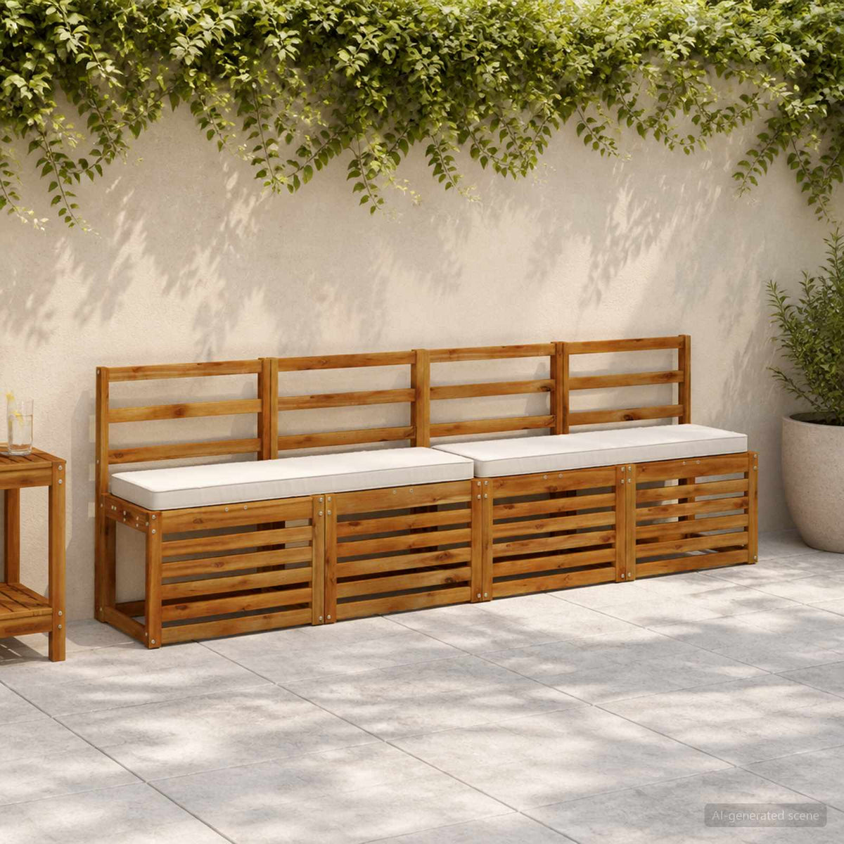 Cuscino per Panchina a 1 Pezzo VUGHT 100% Poliestere Bianco