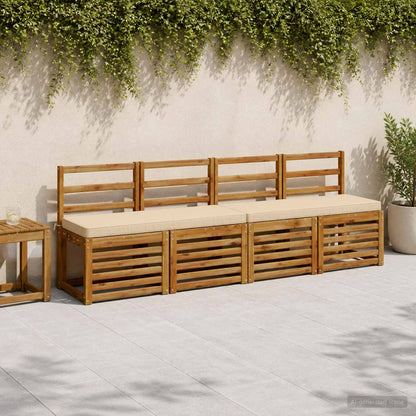 Cuscini per Panchina a 2 Pezzi VUGHT 2 pz 100% Poliestere Crema