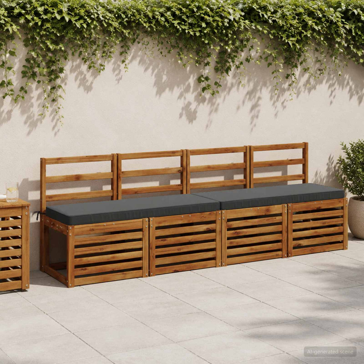 Cuscino per Panchina a 1 Pezzo VUGHT 100% Poliestere Antracite