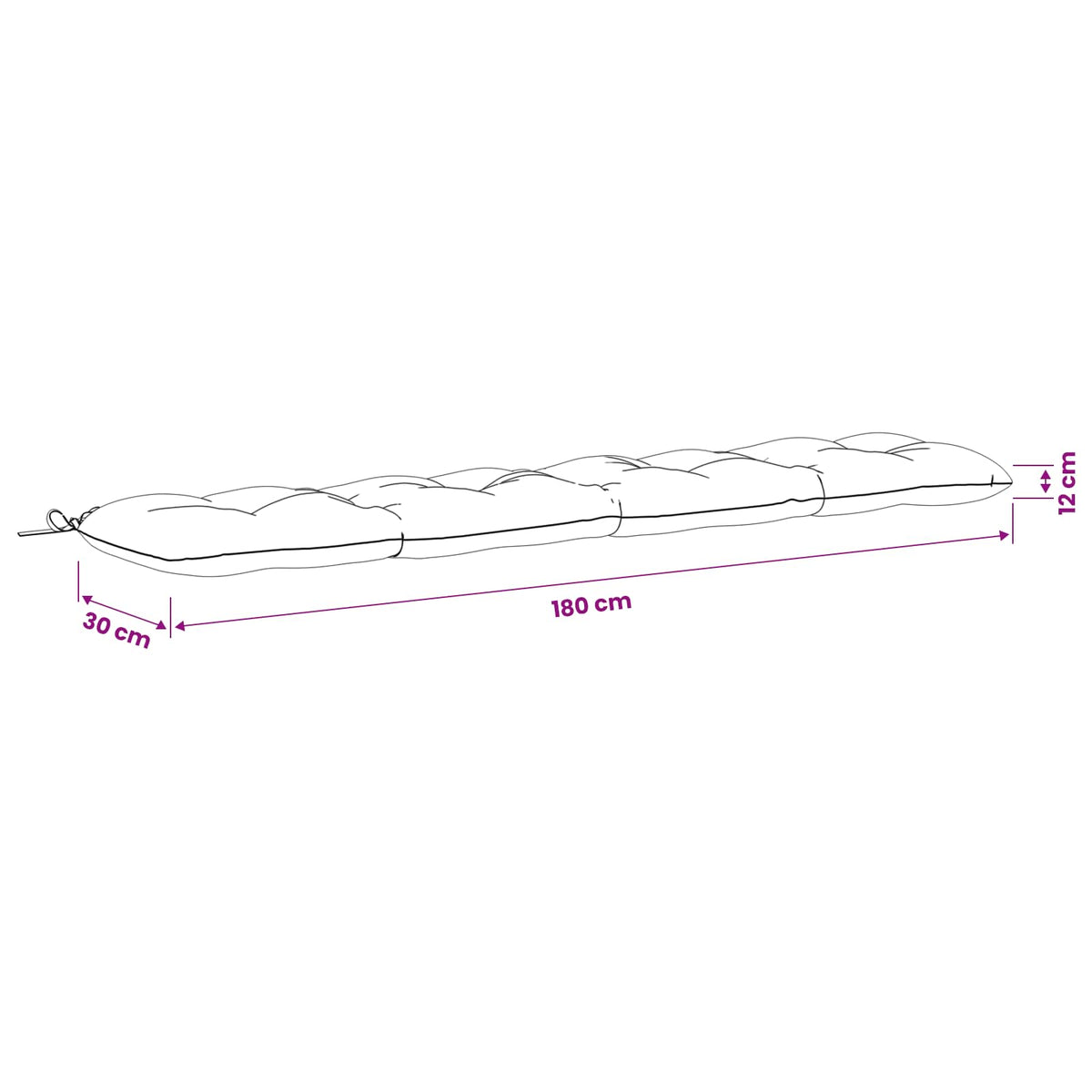 Cuscini per Panchina VIANEN 2 pz 100% Poliestere Antracite