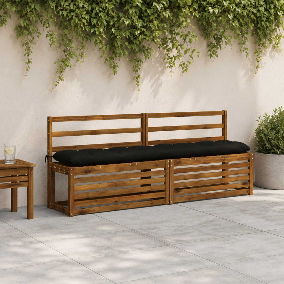 Cuscino per panchina VIANEN 100% Poliestere Nero