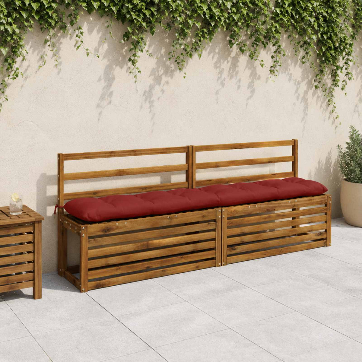 Cuscini per Panchina VIANEN 2 pz 100% Poliestere Rosso