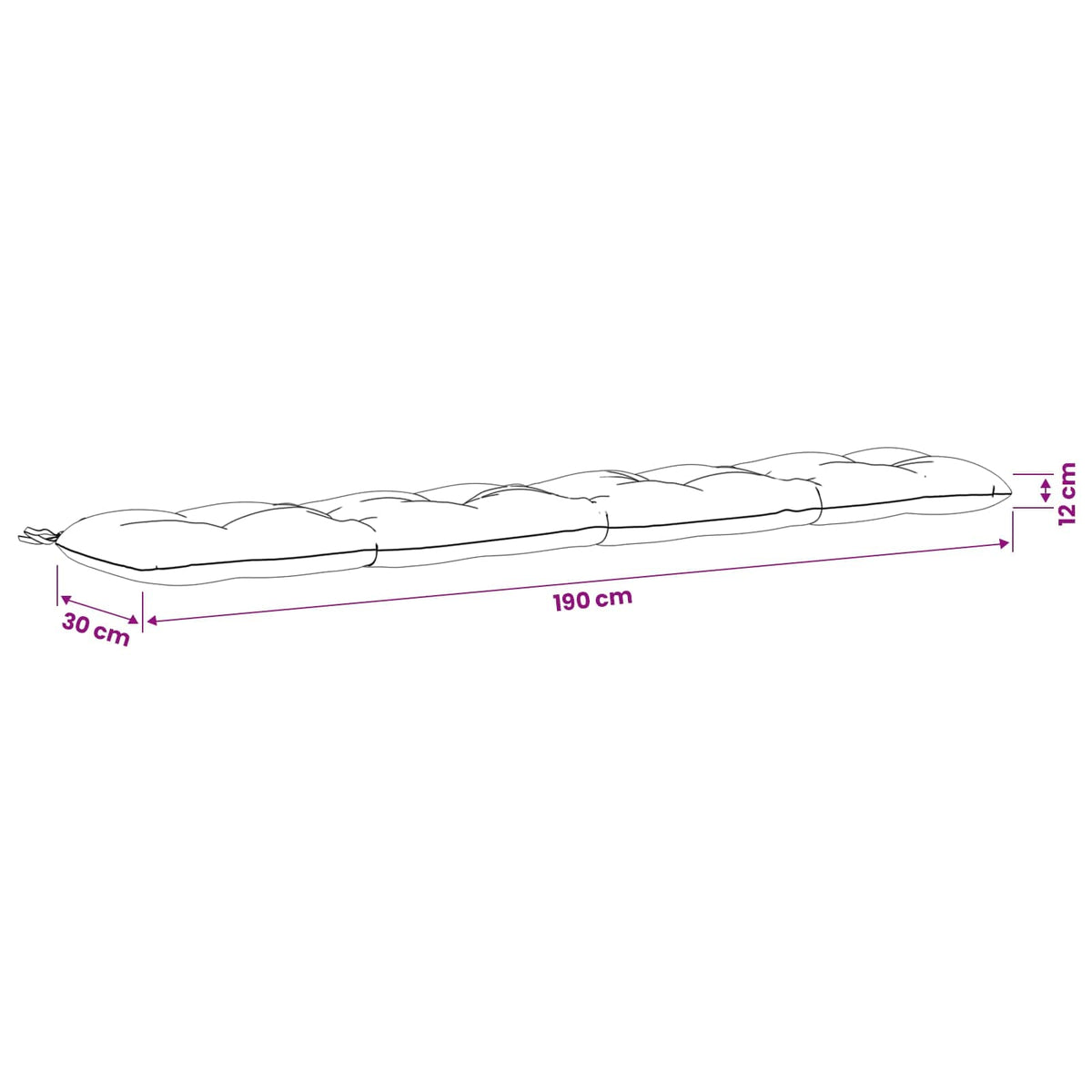 Cuscini per Panchina VIANEN 2 pz 100% Poliestere Antracite