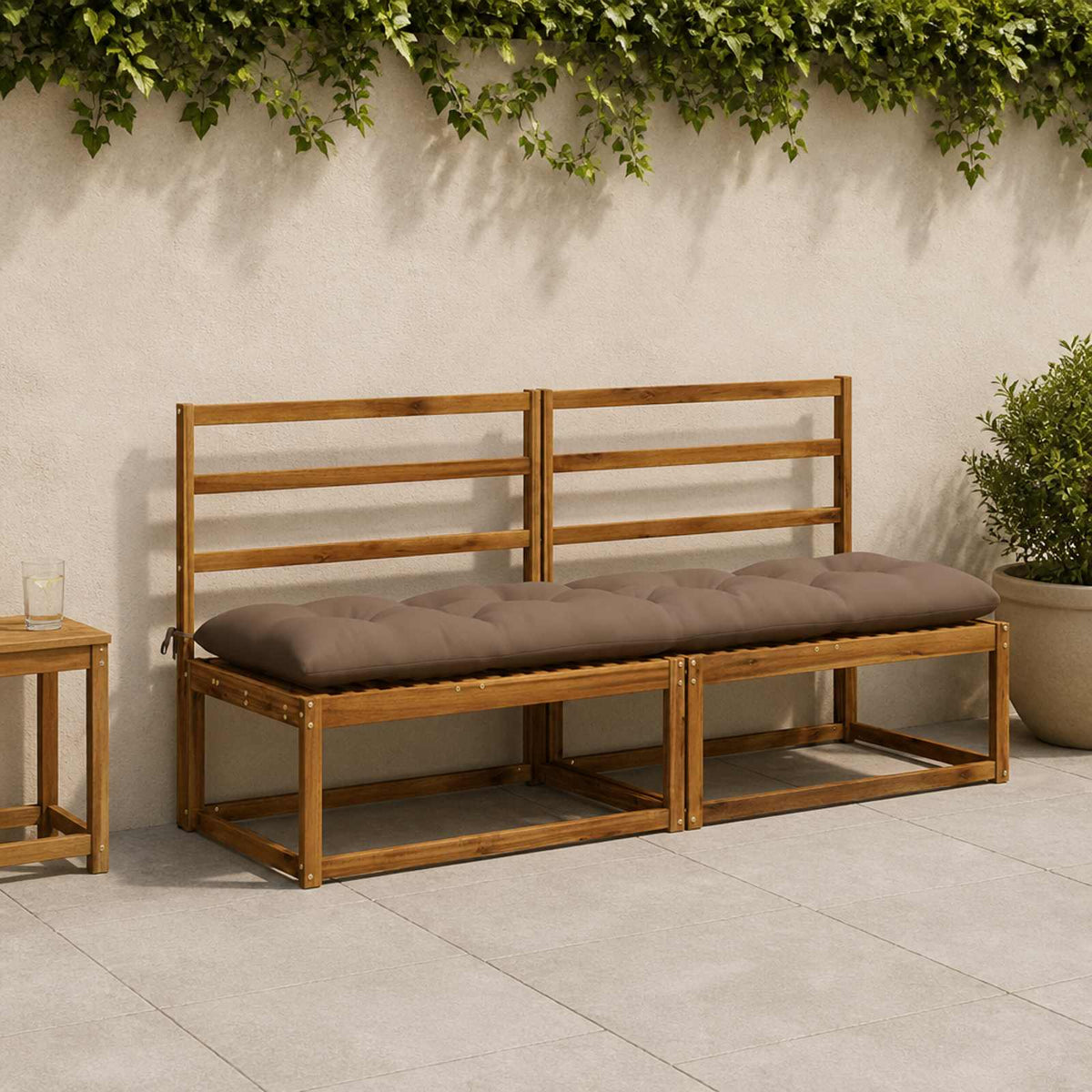 Cuscino per panchina VIANEN 100% Poliestere Tortora