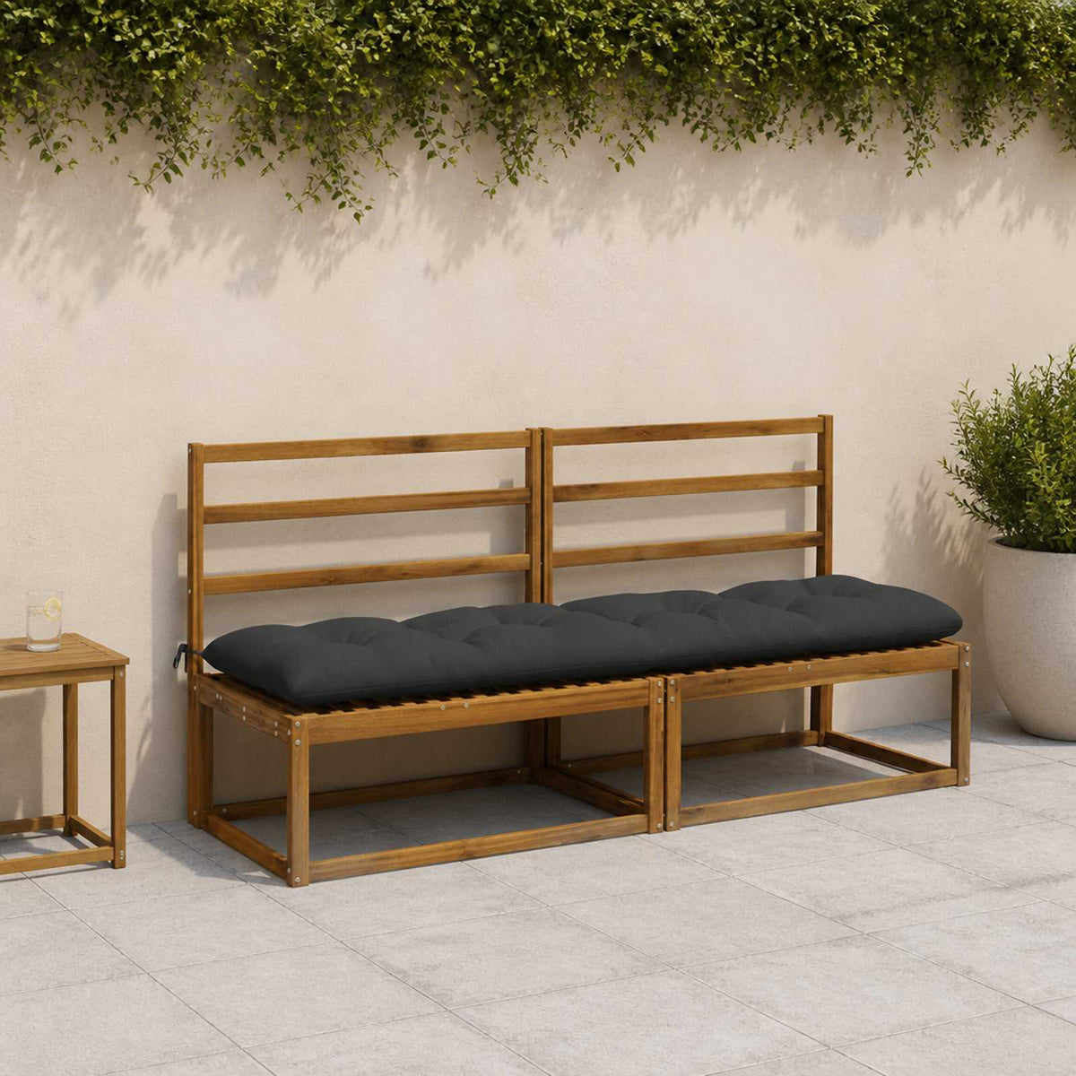 Cuscini per Panchina VIANEN 2 pz 100% Poliestere Antracite