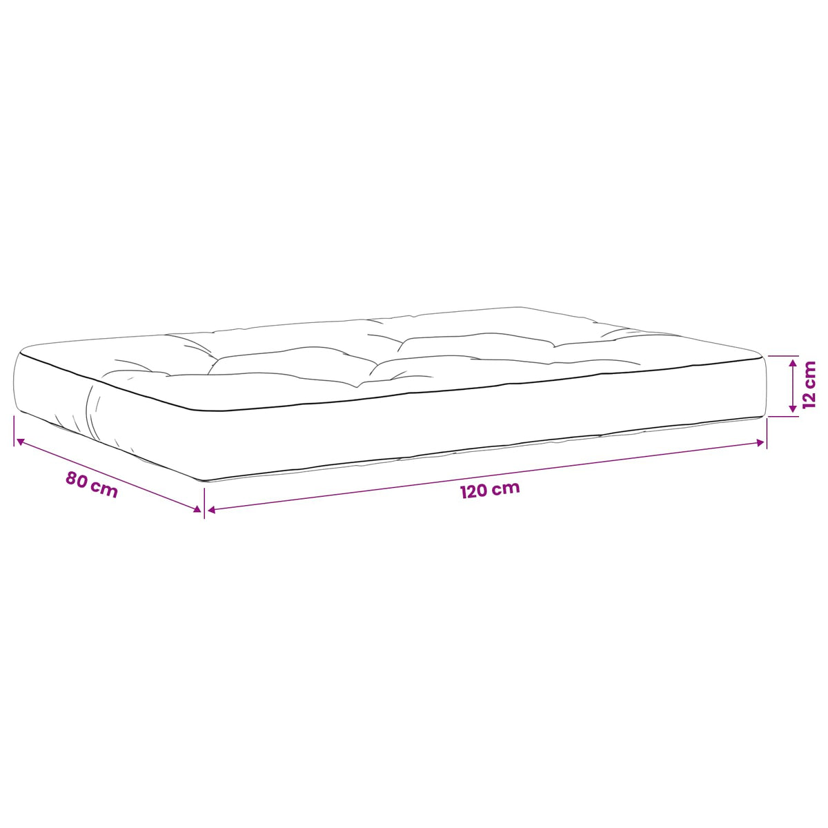 Cuscino per Pallet VIANEN 100% Poliestere Blu 120 x 80 x 12 cm
