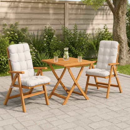 Cuscini per Sedia Alta in 2 Pezzi VIANEN 100% Poliestere Bianco