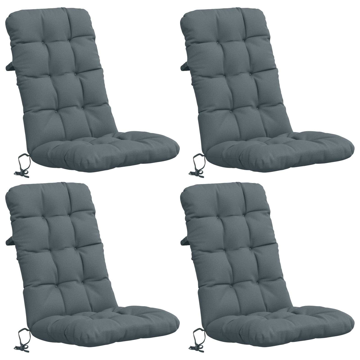 Cuscini per Sedia Alta in 4 Pezzi VIANEN 100% Poliestere Blu