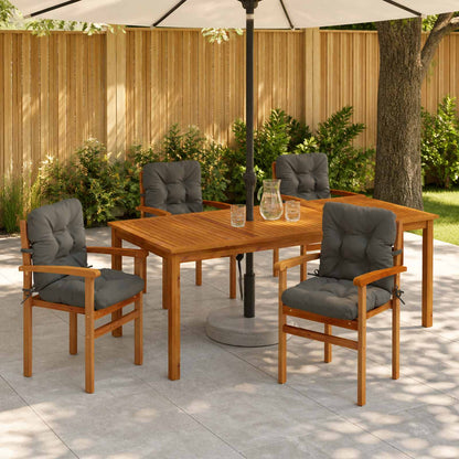 Cuscini per Sedia Alta in 6 Pezzi VIANEN 100% Poliestere Grigio