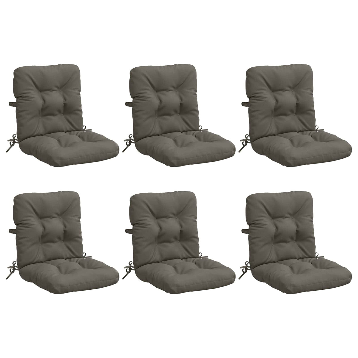 Cuscini per Sedia Alta in 6 Pezzi VIANEN 100% Poliestere Grigio