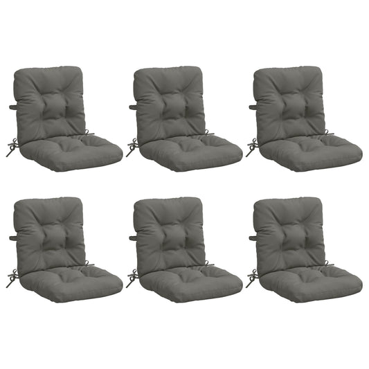 Cuscini per Sedia Alta in 6 Pezzi VIANEN 100% Poliestere Grigio