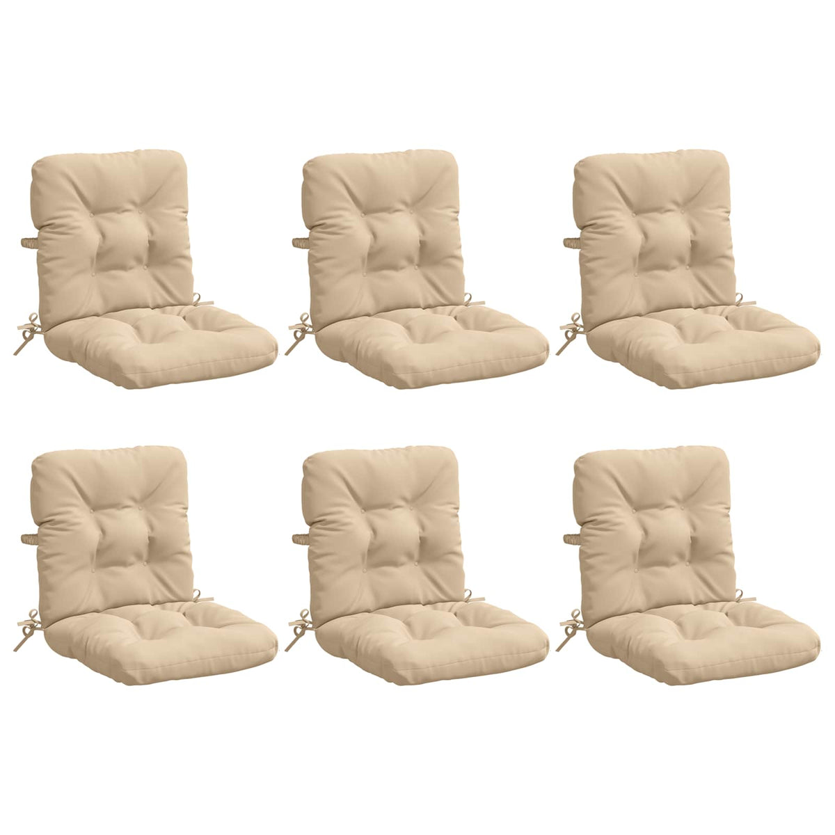 Cuscini per Sedia Alta in 6 Pezzi VIANEN 100% Poliestere Crema