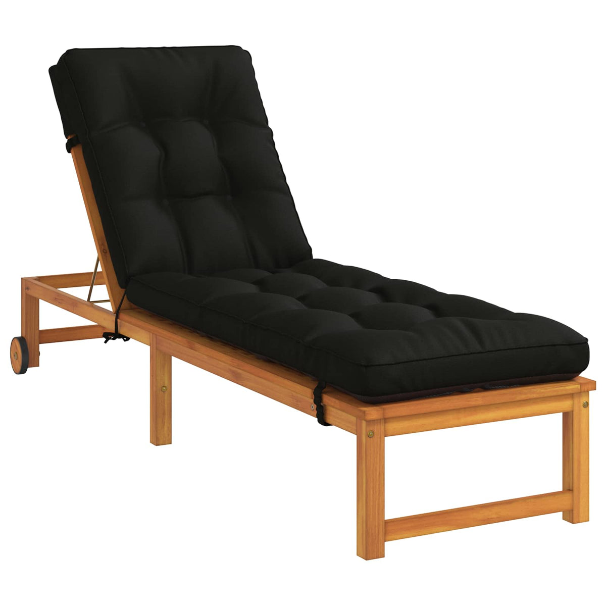 Cuscino per Lettino VIANEN 100% Poliestere Nero 200 x 60 x 8 cm