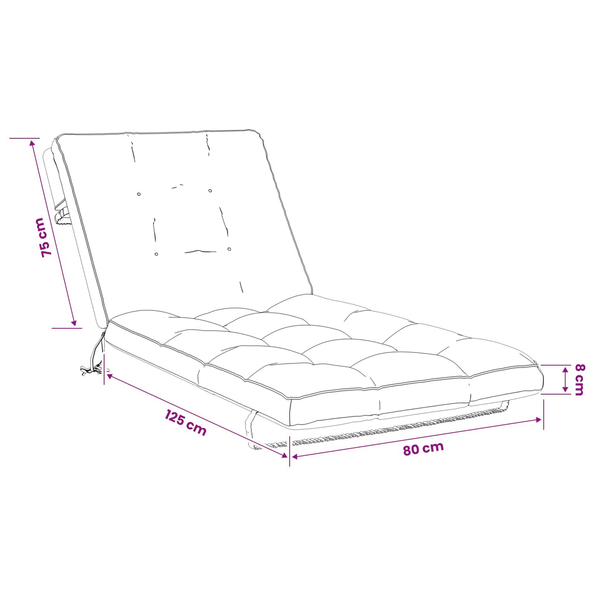 Cuscino per Lettino VIANEN 100% Poliestere Antracite