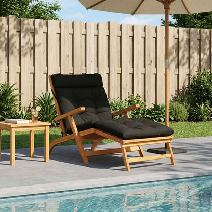 Cuscino per Lettino VIANEN 100% Poliestere Nero 200 x 80 x 8 cm