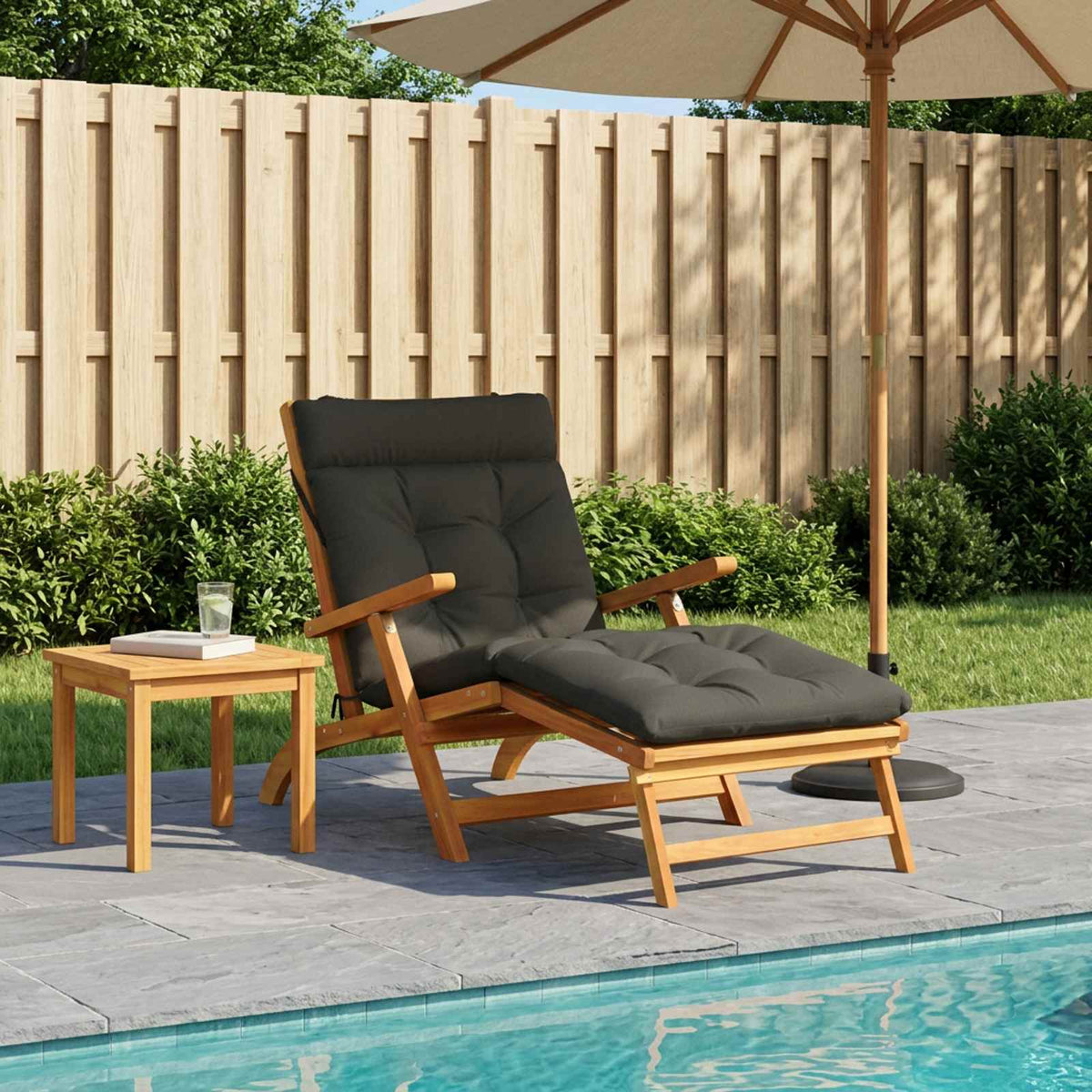 Cuscino per Lettino VIANEN 100% Poliestere Antracite
