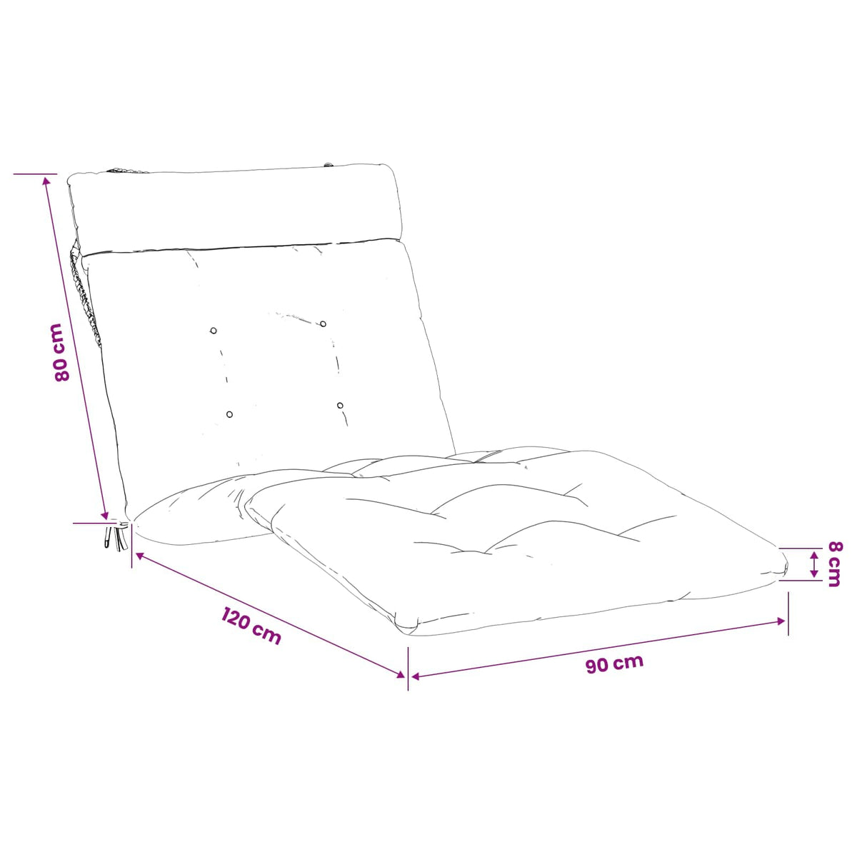 Cuscino per Lettino VIANEN 100% Poliestere Antracite