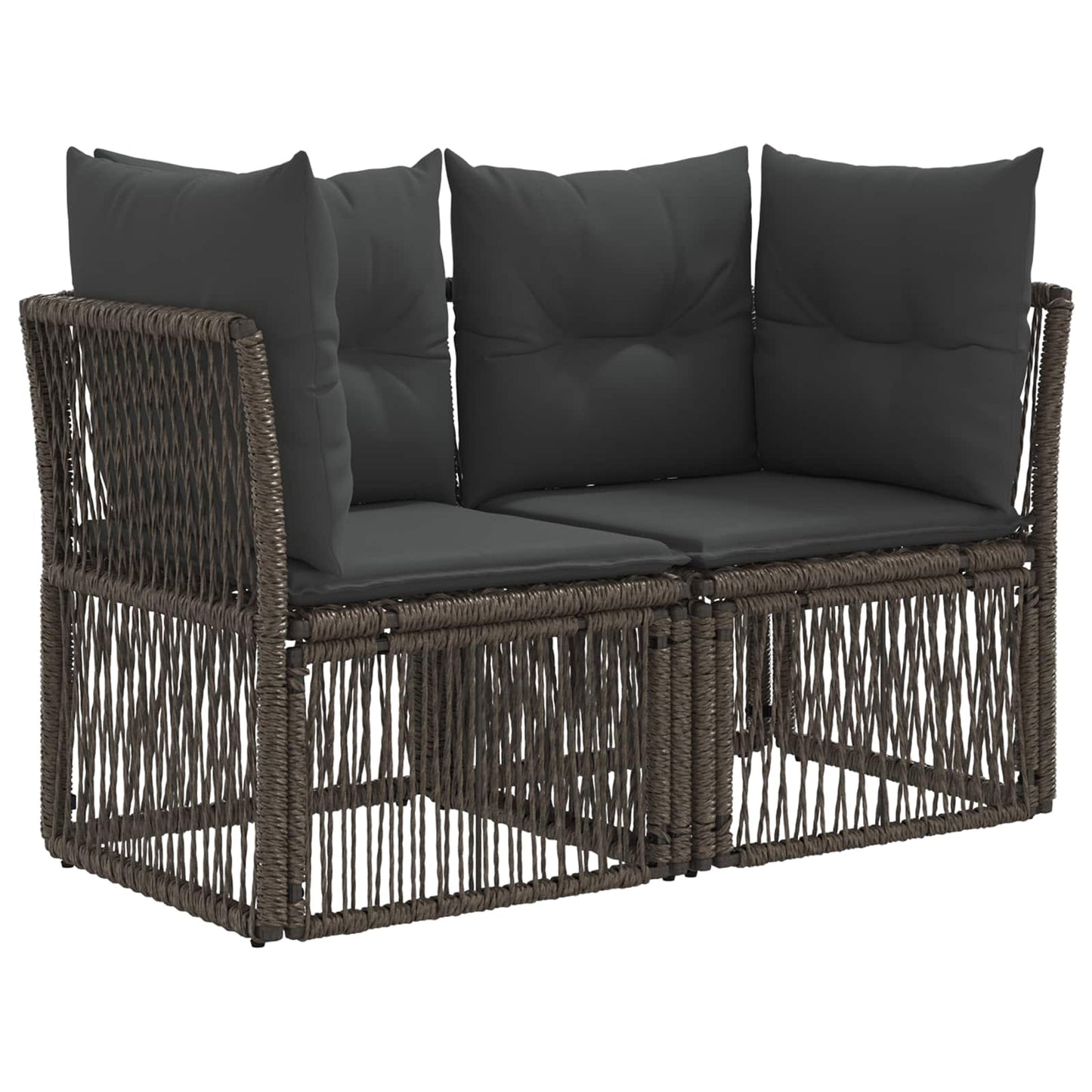Set Divano da Giardino 3 pz Grigio polyrattan