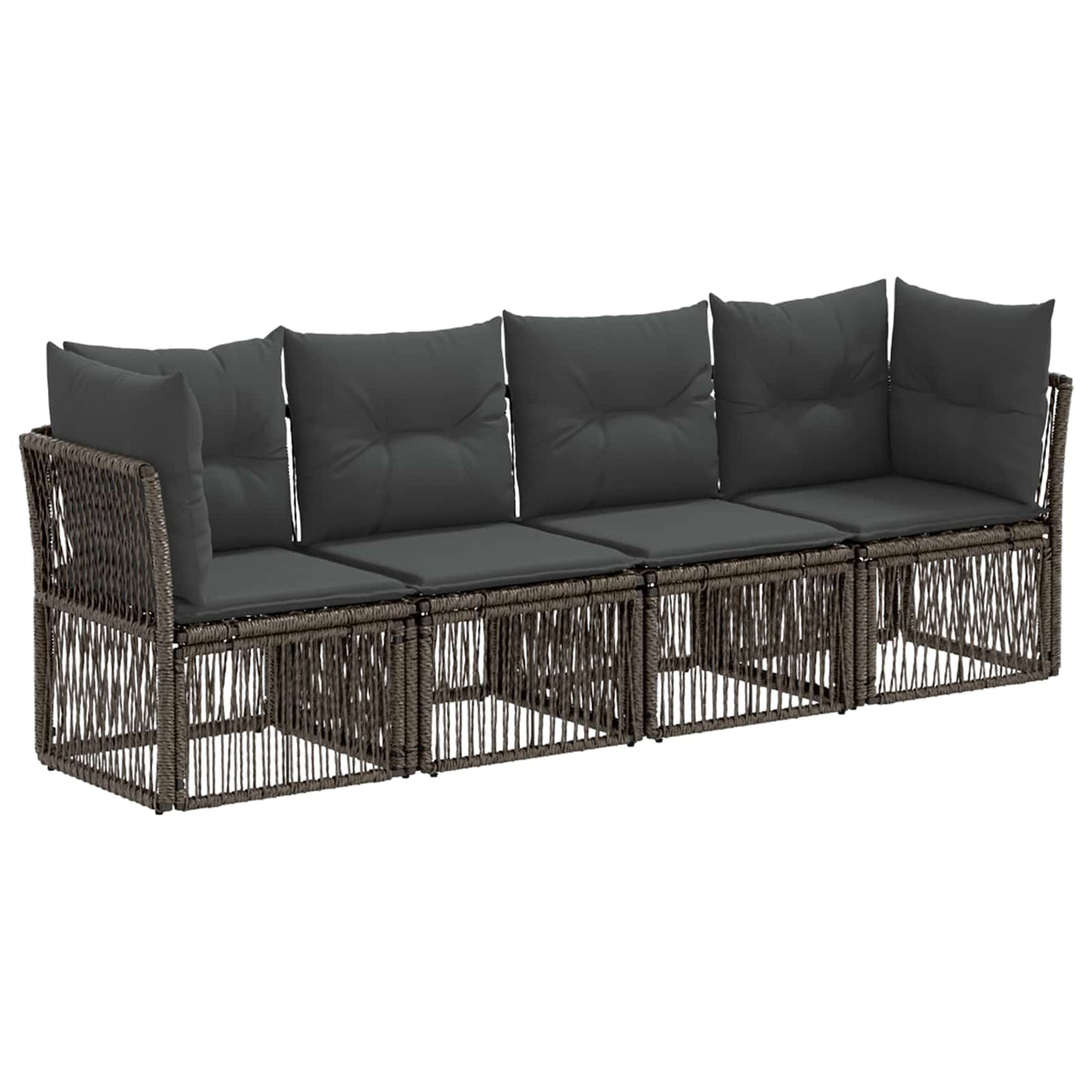 Set Divano da Giardino 4 pcs Grigio polyrattan | homemem39