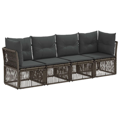 Set Divano da Giardino 4 pcs Grigio polyrattan | homemem39
