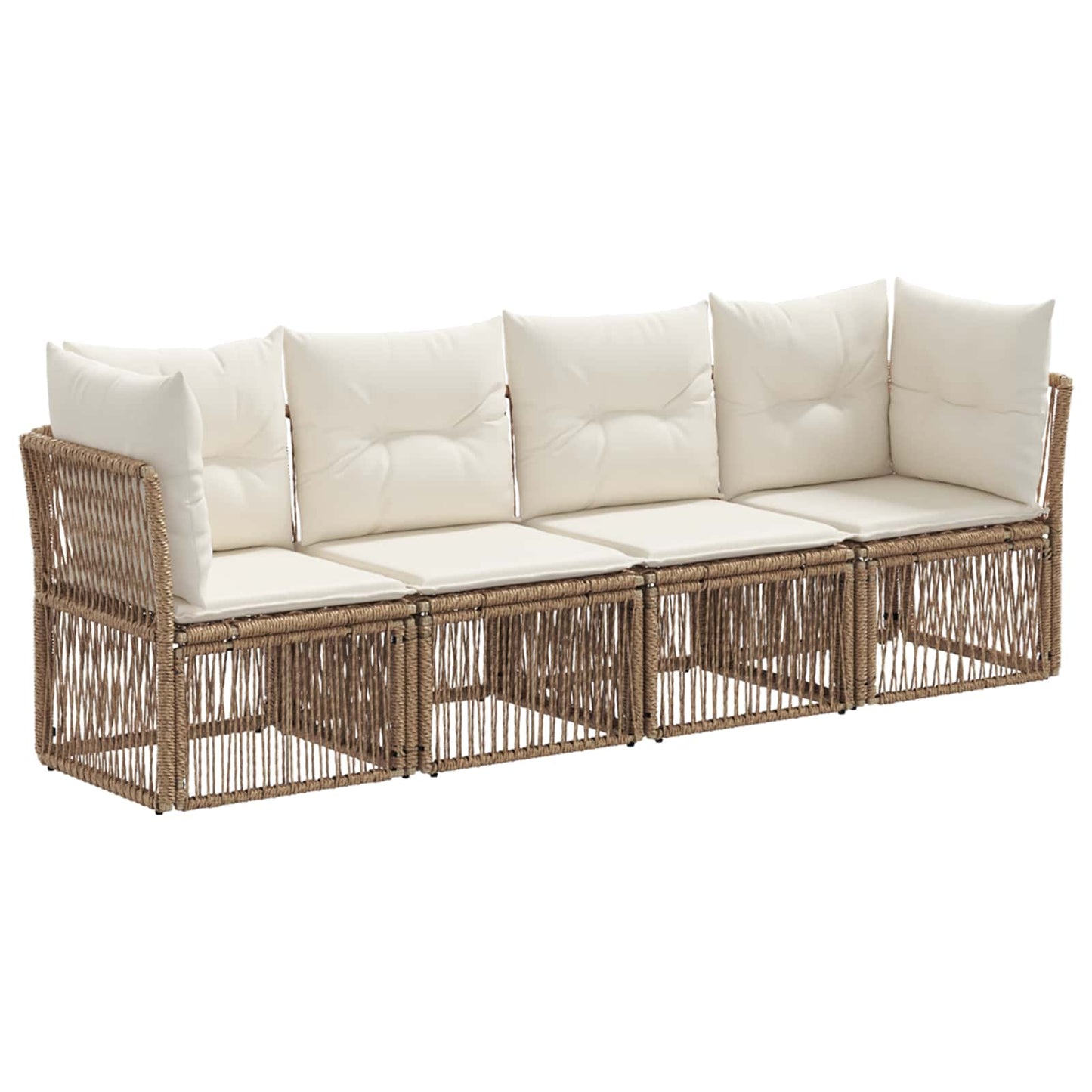 Set Divano da Giardino 4 pcs Beige polyrattan | homemem39