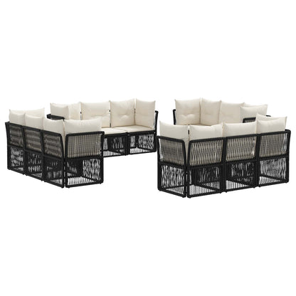 Set Divano da Giardino 12 pcs Nero polyrattan | homemem39