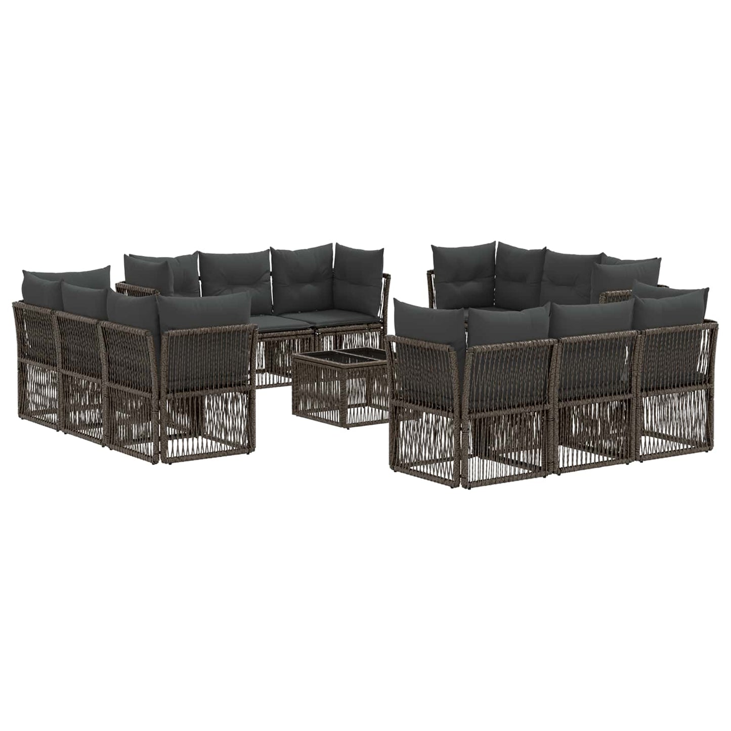 Set Divano da Giardino 13 pcs Grigio polyrattan | homemem39
