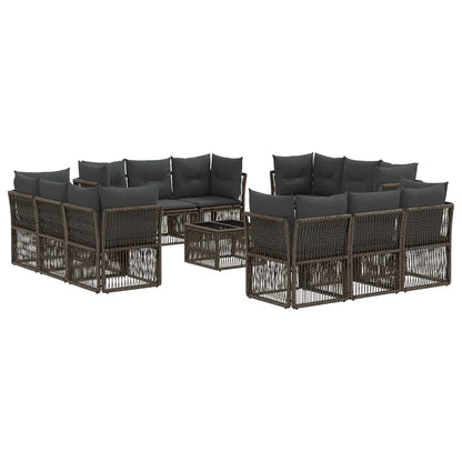 Set Divano da Giardino 13 pcs Grigio polyrattan | homemem39