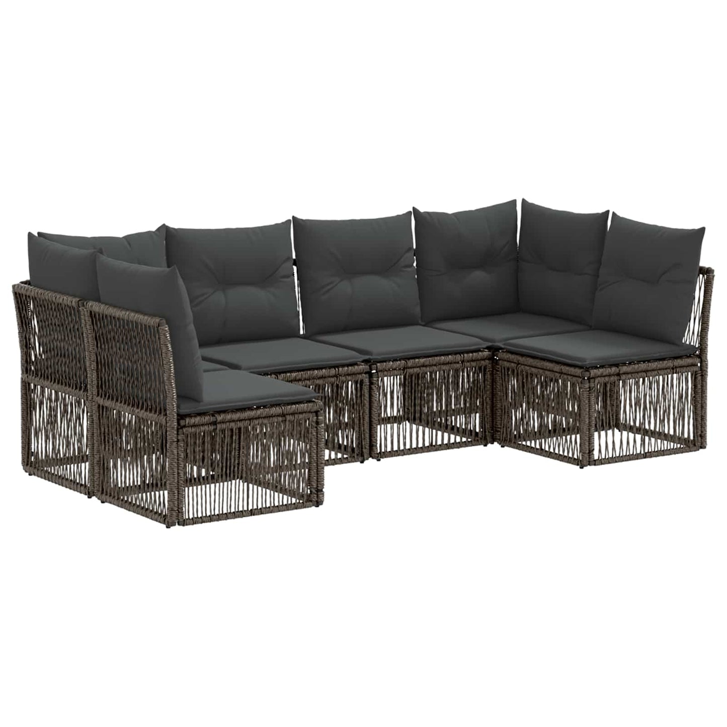Set Divano da Giardino 6 pcs Grigio polyrattan | homemem39