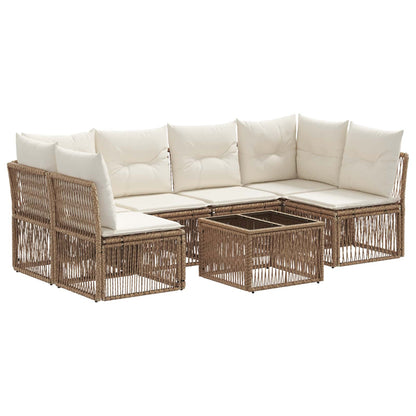 Set Divano da Giardino 7 pcs Beige polyrattan | homemem39