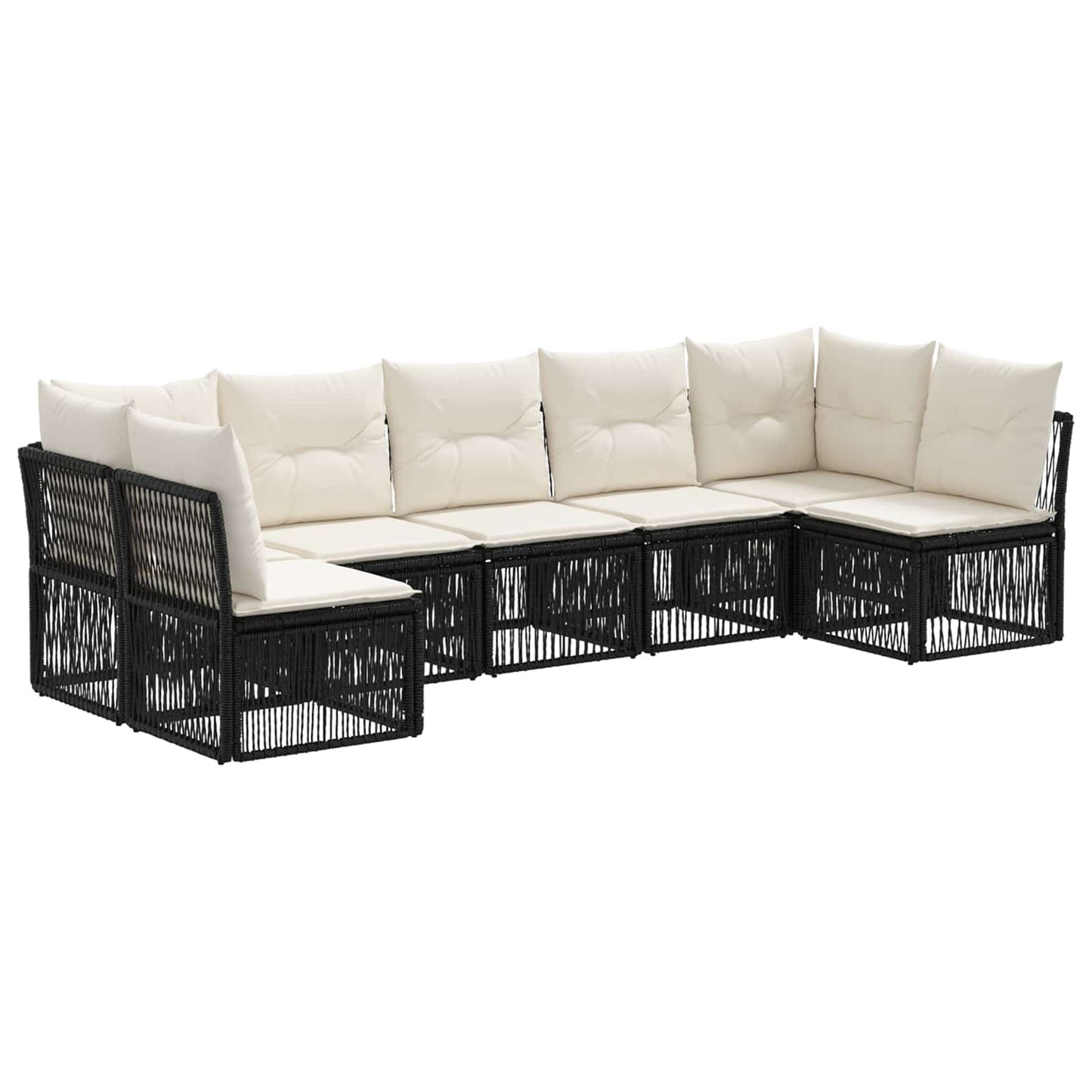 Set Divano da Giardino 7 pcs Nero polyrattan | homemem39