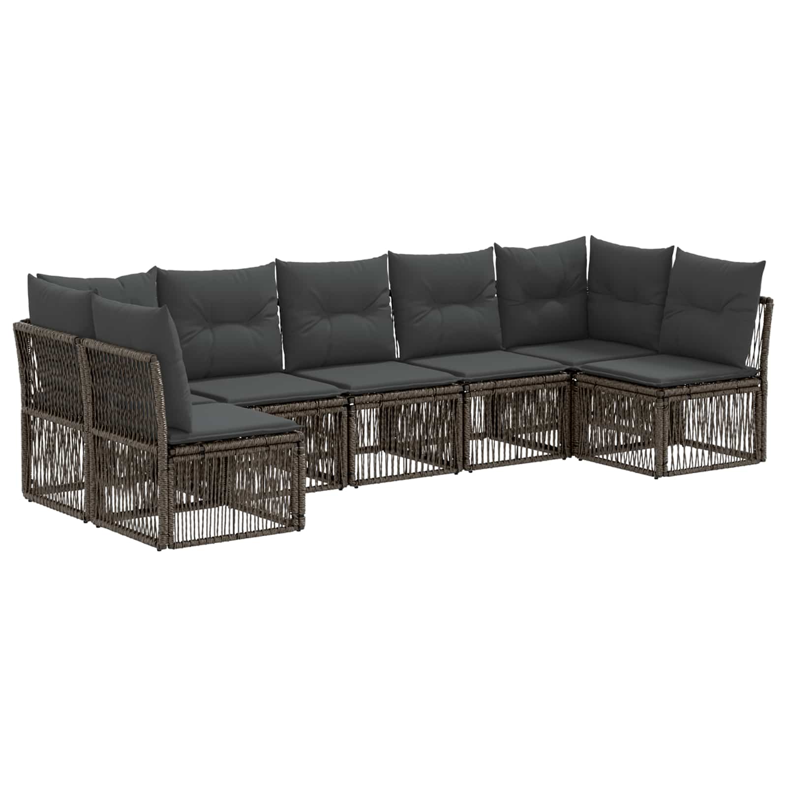 Set Divano da Giardino 7 pcs Grigio polyrattan | homemem39