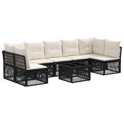 Set Divano da Giardino 8 pcs Nero polyrattan | homemem39